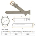 thumbnail image 2 of Genuine Leather Watch Band 22mm Quick Release Elegant Top Grain Replacement Strap Grey/Rose Golden Tone, 2 of 6