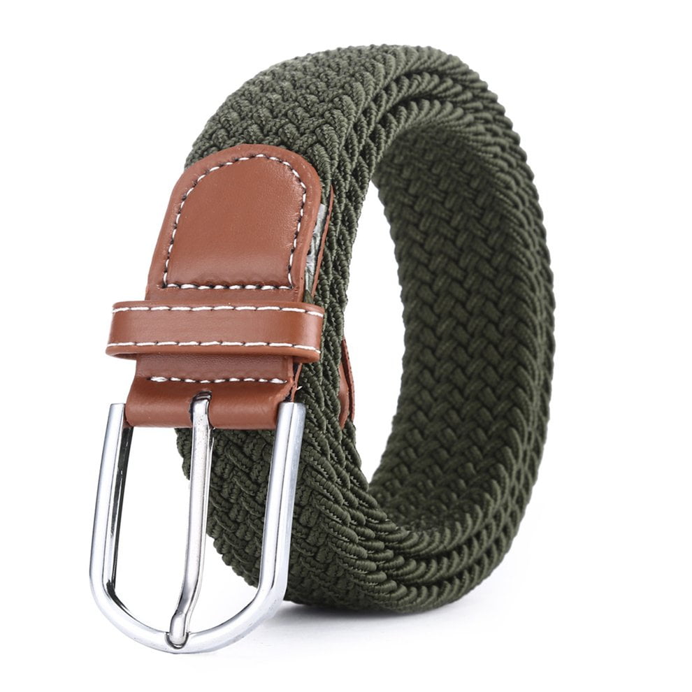 Leather Elasticated Woven Belt Stretch Belt For Men New Men Leather ...