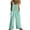 Mint Green, variant on ABATAB Women's Casual Overalls One Piece Sleeveless Jumpsuits Cotton Linen Wide Leg Button Baggy Long Pant Rompers with Pockets