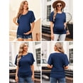 thumbnail image 5 of Ekouaer Maternity Shirts 3 Packs Dolman Sleeve Side Ruched Tops Tunic Casual Pregnancy Clothes, 5 of 7