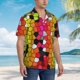 thumbnail image 3 of Fotbe Colorful Tie Dye Stained Glass 1 Camisa Hawaiana para Hombre Unisex – Camisa Casual de Verano con Botones de Manga Corta de Algodón y Lino,XX-Large, 3 of 7