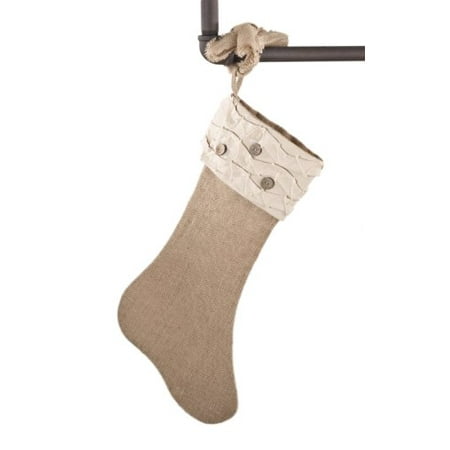 One Stocking Holiday DÃcor Jute Design Natural Christmas Stocking, One Piece (ruffles and wood buttons) by fenncostyles.com ()