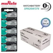 Murata 376 SR626W 1.55V Watch Battery 120 packs