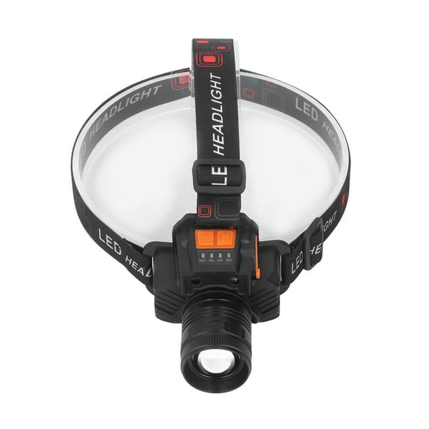 Linterna de Cabeza, Interruptor Dual 3 Modo de Luz Lámpara de Cabeza de Ángulo Ajustable USB recargable para emergencia para pescar