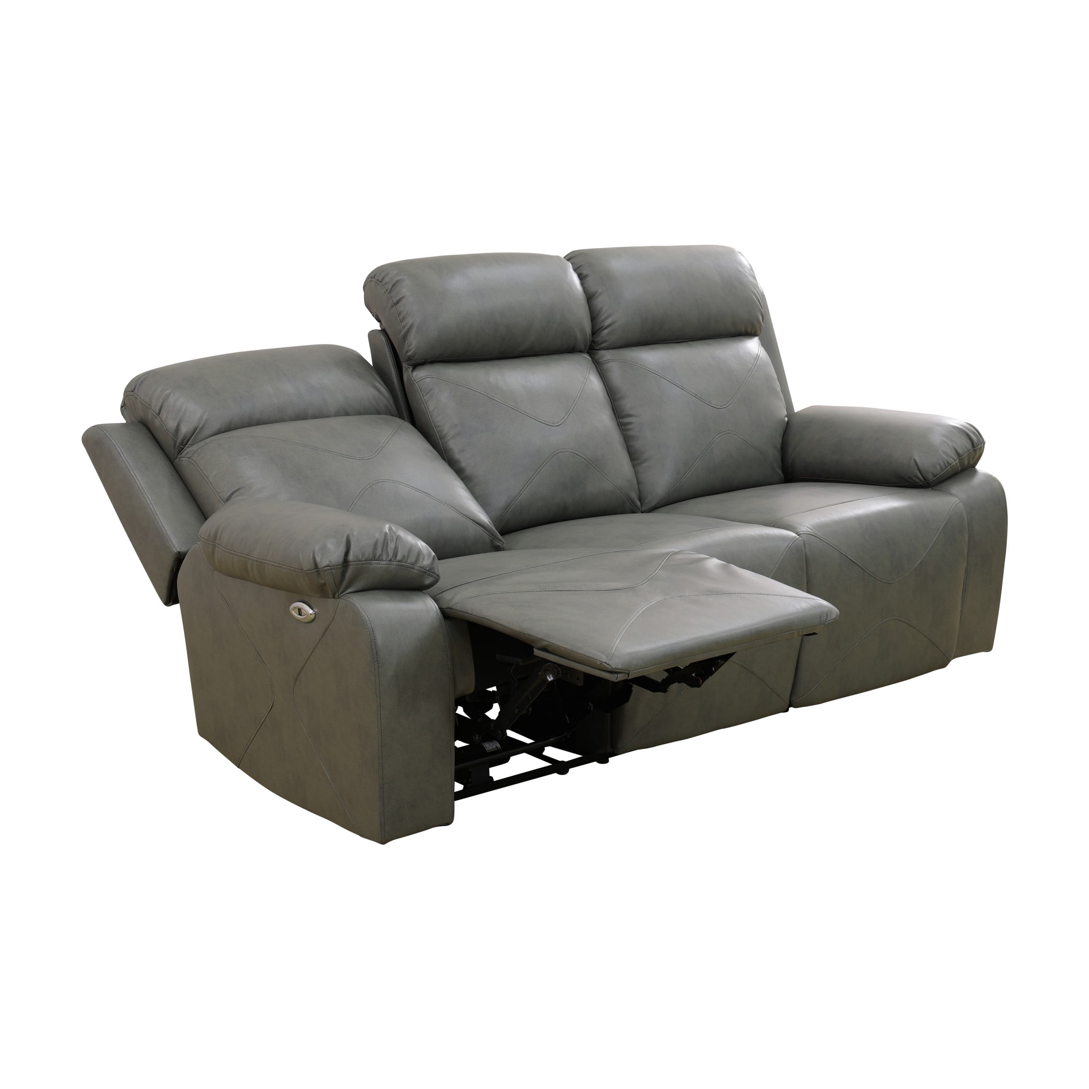 Aukfa 3 Seater Recliner Sofa Chair with Cupholder for Living Room, Home Theater Seating, Gray
