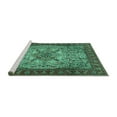 thumbnail image 2 of Ahgly Company Machine Washable Indoor Round Persian Turquoise Blue Traditional Area Rugs, 5' Round, 2 of 4