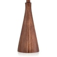 thumbnail image 5 of 360 Lighting Fraiser Modern Accent Table Lamp 23 1/2" High Brown Faux Wood Oatmeal Drum Shade for Bedroom Living Room Bedside Nightstand Office Kids, 5 of 8