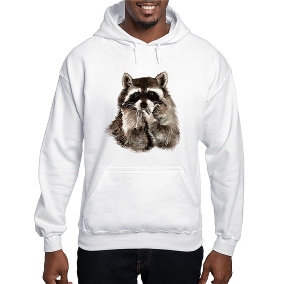 CafePress - Cute Humorous Watercolor Raccoon Blowing A Kiss Ho - Pullover Hoodie, Hooded Sweatshirt