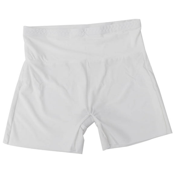 1pc Female Safety Pants Ice Silk High Waist Anti-emptied Pants Skirt Dress Shorts (High Waist L White)