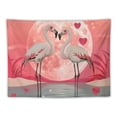 thumbnail image 5 of Orinice Pink Flamingo Tapestry, Hippie Wall Hanging Tapestry Aesthetic Birthday Holiday Party Art Wall Carpet for Living Room Bedroom Dorm Ceiling Decor,  50x40inch, 5 of 6