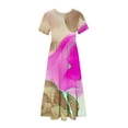 thumbnail image 4 of Mefallenssiah Mode Femmes Col Rond Manches Courtes Robe Imprimée, 4 of 5