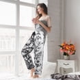thumbnail image 5 of Kdxio Women's Comfy Stretch Monochrome Botanical Illustration Print Drawstring Pajama Pants-Medium, 5 of 5