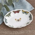 thumbnail image 6 of Portmeirion Oval Fluted Dish Botanic Garden Harmony Laurel Emboss Butterflies Floral 6 1/8 Inch, 6 of 7