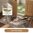 thumbnail image 2 of NewBuros 2'x10' Runner Rugs, Machine Washable Non Slip Rugs for Hallway, Low Pile Water Repellent Soft Vintage Print Pattern Entryway Carpet, Coffee & Beige, 2 of 9