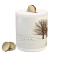 thumbnail image 1 of Rustic Piggy Bank, Row of Large and Bare Beech Trees in Snow Covered Winter Frozen Photography Art, Ceramic Coin Bank Money Box for Cash Saving, 3.6" X 3.2", White Brown, by Ambesonne, 1 of 4