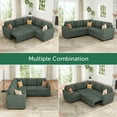 thumbnail image 6 of Marrber 83.4” Modular L-Shaped Corduroy Sectional Sleeper Sofa with Pull-Out Bed and Storage for Living Room, Green, 6 of 8