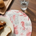 thumbnail image 4 of Round Placemats Set of 4 Red Starfish Conch Place Mats Washable Woven Placemat Shell Seahorse Circle Braided Table Mat for Kitchen Dining Table Party Home Decor 15 Inch, 4 of 8