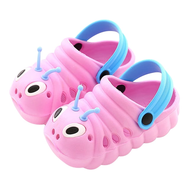 Sandalia de verano de oruga de dibujos animados, pantuflas antideslizantes con agujeros para niño y niña (20 rosa) Ehuebsd sin BPA
