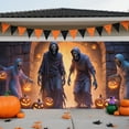 thumbnail image 6 of Halloween Garage Door Cover Decorations, Easy Installation, Large Banner Backdrop for Car Garage Door Party Wall Door Gate (Orange,71x43Inch), 6 of 6