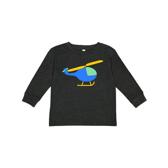 Inktastic Blue Helicopter Boys or Girls Long Sleeve Toddler T-Shirt