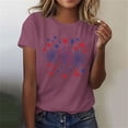 thumbnail image 5 of Mifsaly Independence Day Cotton Top Women Fireworks Print Crewneck Short Sleeve T-Shirt 4Th of July Celebration Patriotic Tees S, 5 of 7