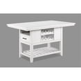 thumbnail image 2 of Vintage 6 Counter Height Dining , White Rectangular Table With Wine Area, Upholstered Chairs, Shelf And Drawer Wooden Table, Rack, Storage, 2 of 6