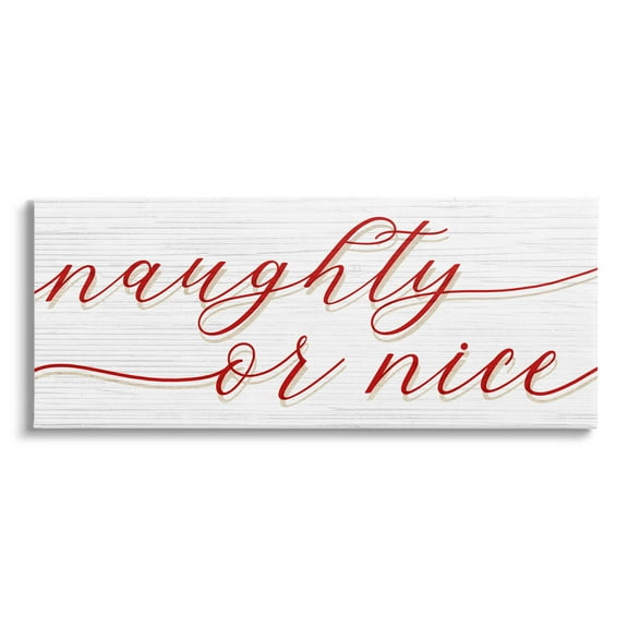 Naughty Or Nice Christmas Phrase Holiday Graphic Art Gallery Wrapped Canvas Print Wall Art