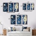 thumbnail image 4 of Designart "Autumn Leaves in Faded Blue Vintage Botanical II" Abstract Botanicals Framed Wall Art Set Of 3 - Blue Modern Frame Canvas Set For Living Room Decor, 4 of 6