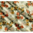 thumbnail image 3 of Soimoi Cotton Cambric Fabric Floral & Leaves Tropical Printed Craft Fabric by The Yard 56 Inch Wide, 3 of 7
