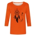 thumbnail image 4 of QIPOPIQ Hauts pour Femmes Chemises à Manches 3/4 Col Rond Blouses Amples Décontractées T-Shirts à Imprimé Floral Liquidation, 4 of 4