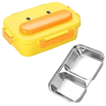 Miyuadkai 316 Stainless Steel Work Insulation Microwave Lunch Box - Family Portable Divided Cartoon Lunch Box Plate a | Thermal Container for Snacks, Work or Picnics