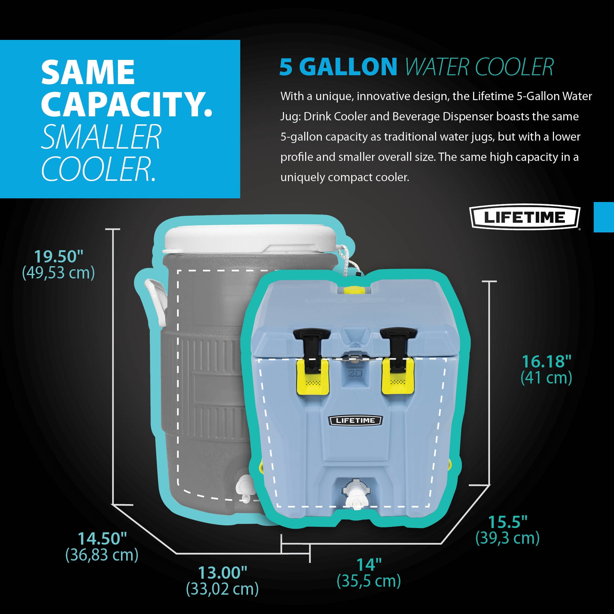 Lifetime Polyethylene 5 gal. Insulated Beverage Dispenser and Cooler with Bottle Opener, Gray (91270)