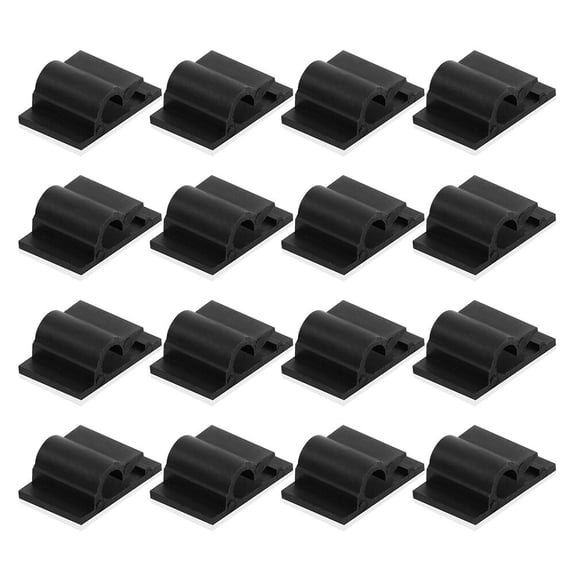 Black Cable Clips Fixing Clamp Cord Organizer Management Phone Line Desktop Stand Folder 50 Pcs