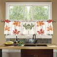 thumbnail image 4 of Yayeee Kitchen Curtains Tier Set of 2 Light Filtering 57"x36" Over Sink Window Panels, Brown Autumn Leaves, 4 of 7