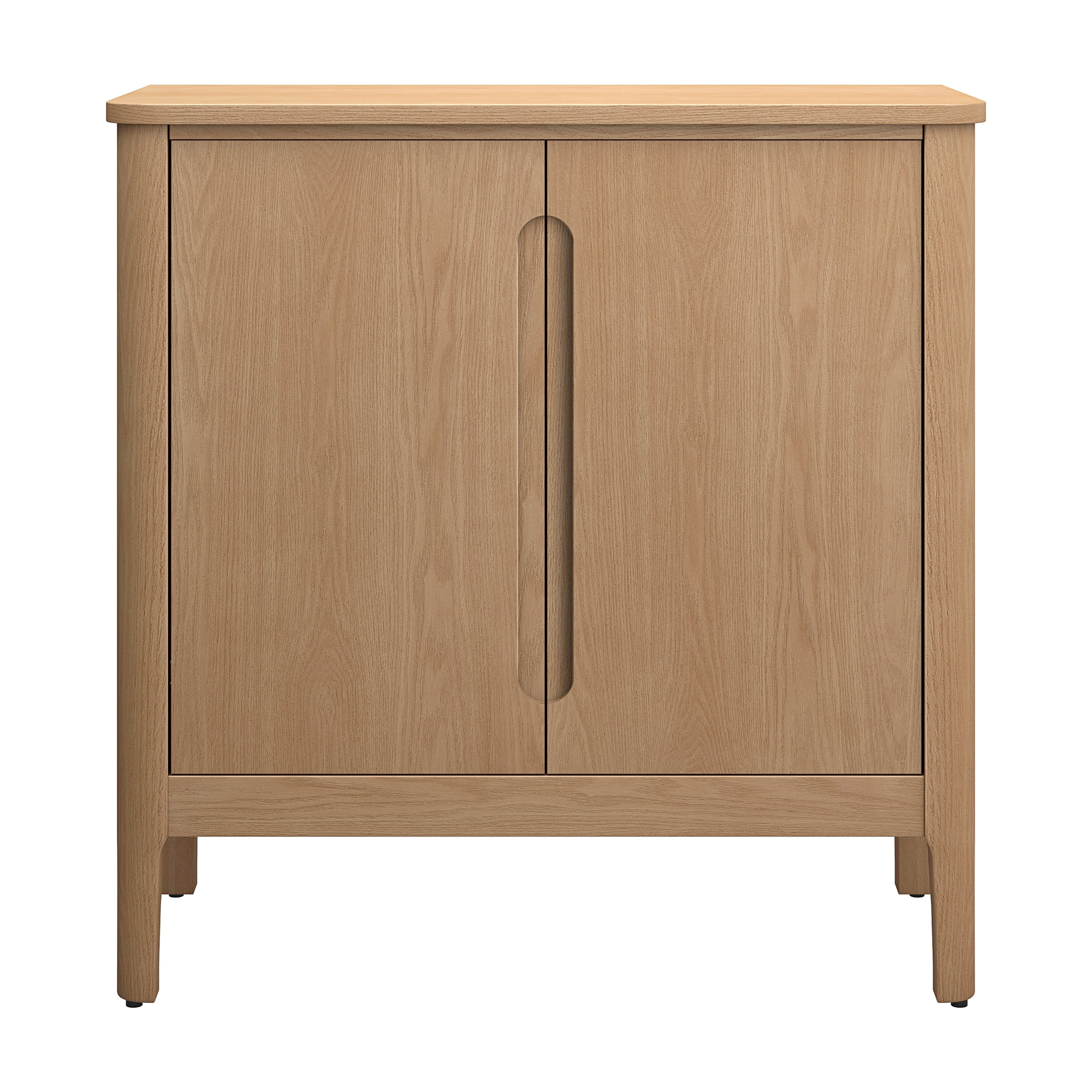 Evelyn&Zoe Manchester 32" Rectangular Solid Wood Accent Cabinet in Light Oak