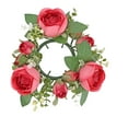 thumbnail image 2 of Valentine's Day Artificial Flower Candle Ring, Rose Candle Wreath Centerpiece for Wedding Table Decor, Floral Garland Candle Holder for Romantic Party Atmosphere and Home Decorations, 2 of 9