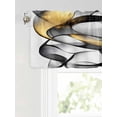 thumbnail image 6 of Valances for Windows Black and Gold Line Leaf Rod Pocket Cafe Window Treatments Valance Curtains for Kitchen Bathroom Laundry Basement Windows 42"x18", 6 of 9