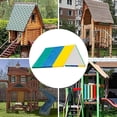 thumbnail image 4 of Playground Replacement Canopy, Outdoor Swingset Shade Kids Playground Roof Canopy Waterproof Cover Replacement Tarp Green Yellow Blue, 4 of 8