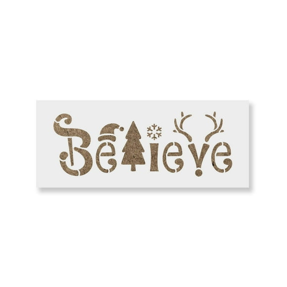 Believe Noël Stencil - Pochoirs DIY Parfaits pour Panneaux en Bois et Projets d'Artisanat DIY