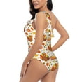 thumbnail image 4 of Sikiie Thanksgiving With Turkey Print Women One Piece Swimsuits Tummy Control One Shoulder Bathing Suits Ruffle Swimwear, From S to XXL-XX-Large, 4 of 6