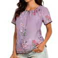 thumbnail image 1 of Tops sin Mangas de las Mujeres Reunidos Cuello Redondo Impreso de Gasa para el Uso Casual, las Fiestas Y la Moda Cotidiana, 1 of 7