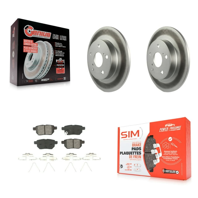 Transit Auto Rear Coated Disc Brake Rotors and Semi-Metallic Pads Kit for Car 2011-2016 Scion tC KGS-101454