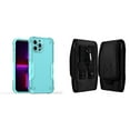 thumbnail image 1 of Case with Belt Holster Bundle for iPhone 14 Pro: Slim EX Hybrid Series Shockproof Case (Teal) and Vertical Rugged Nylon Phone Pouch, 1 of 9