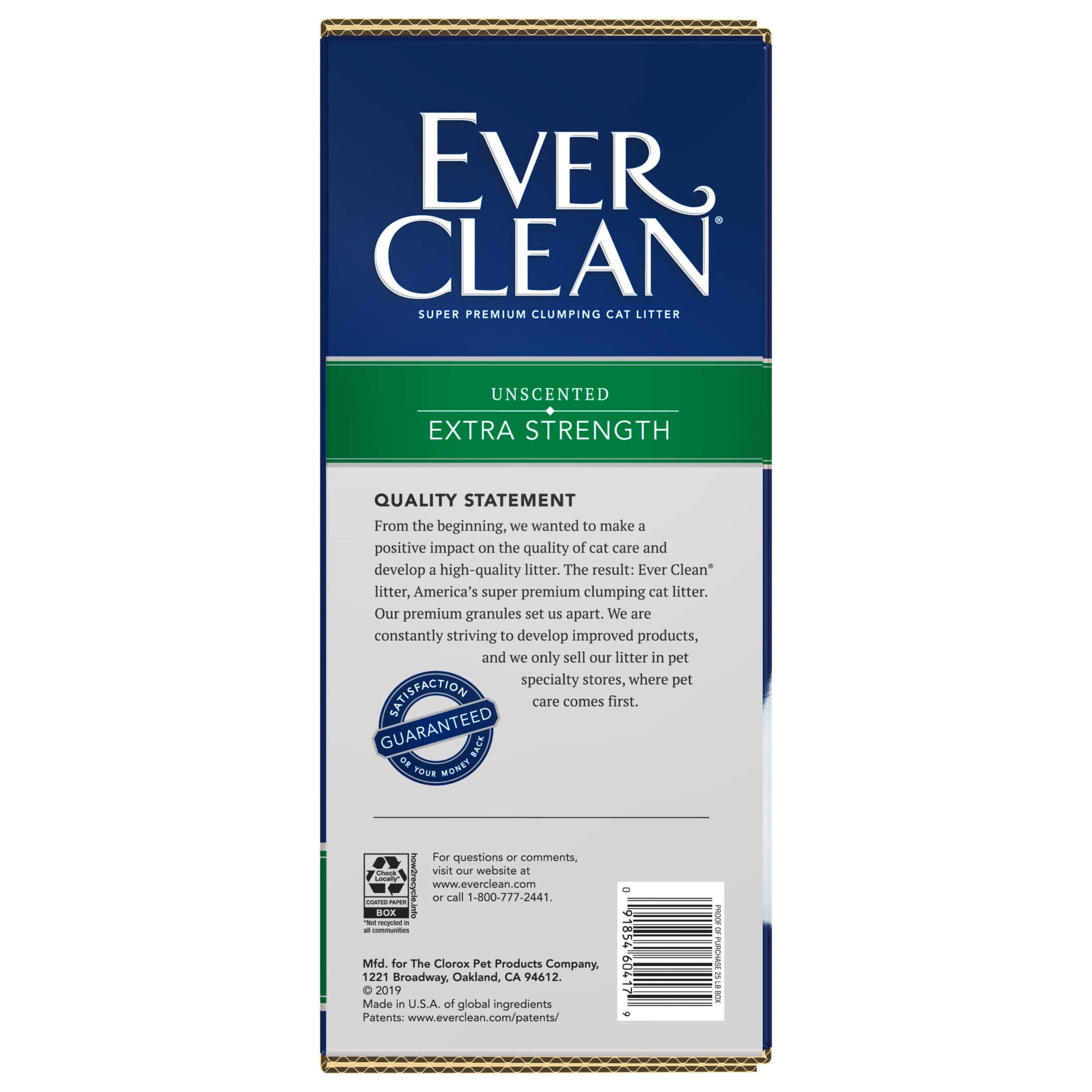 Ever Clean Extra Strength Clumping Cat Litter, Unscented, 25 Pounds
