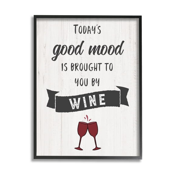 Stupell Industries Good Mood By Wine Funny Phrase Alcohol Humor, 24 x 30, Design by CAD Designs