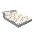 thumbnail image 2 of Ambesonne Floral Fitted Sheet & Pillow Sham Set, Simplistic Plants Pattern, Queen, Dark Orange Yellow Plum, 2 of 2