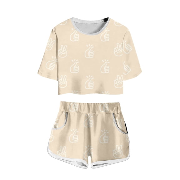 Boys Outfits 2 Piece Loose Graphic Print Short Sleeve Crew Neck T-Shirt Top And Shorts Everyday Boys' Clothing Sets Size 4-5 Years