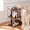 Rustic Brown, variant on Keelian Adjustable Height 360° Swivel Side End Table, 3‑Tier Open Shelf TV Tray for Small Spaces, Living Room, Bedroom,Rustic Brown