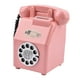 thumbnail image 3 of Figura de alcancía con forma de teléfono retro, decoración de mesa, tarro para ahorrar dinero, cerdito para niños Rosa, 3 of 9