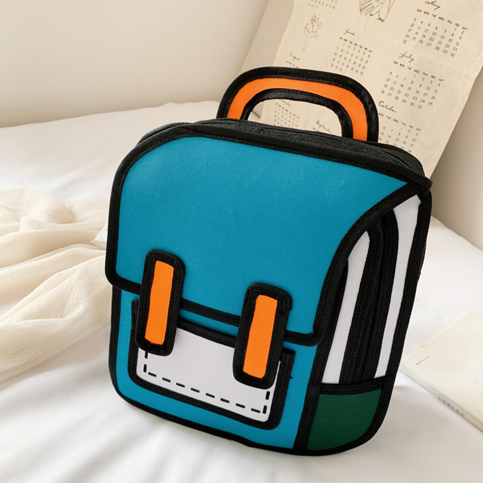 Geometric Pattern Backpack Purse Set, The New Small Zipper Book Bag Wi – La  Boutique Dacula